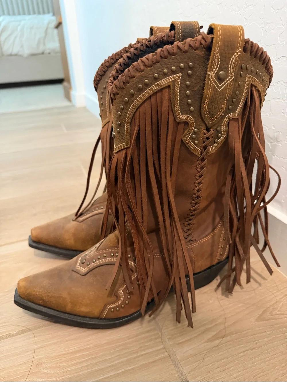 Rockin’ Country Women's Brown Fringe Western Boots